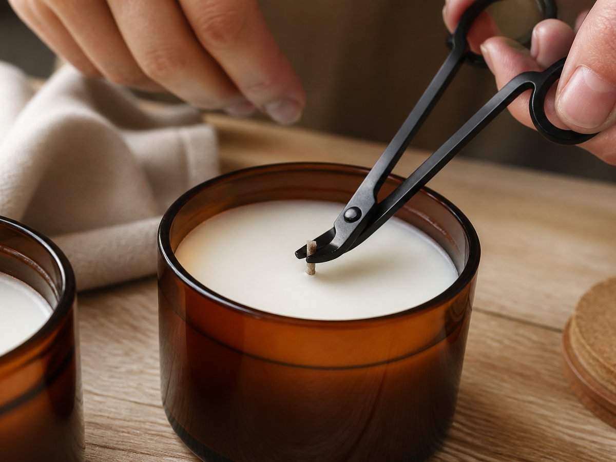 Trimming a candle wick
